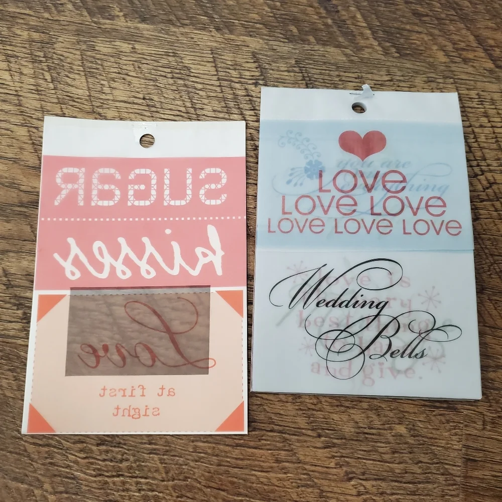 Love Wedding Vellum Sayings Stack Scrapbooking Arts Crafts Office Pink White